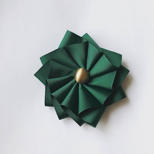 Handmade Ribbon Rosette Cockade With Button Detail 18th Century Colonial Style