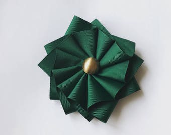 Handmade Ribbon Rosette Cockade With Button Detail 18th Century Colonial Style