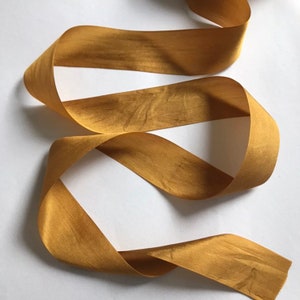 Antique Gold 1 3/8" wide 100% Silk Taffeta Ribbon