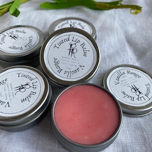 Historically Inspired Tinted Vanilla Rouge or Peppermint Lip Balm