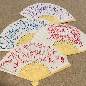 NSFW**Saucy Sayings Historically Inspired Hand Lettered Paper Fan