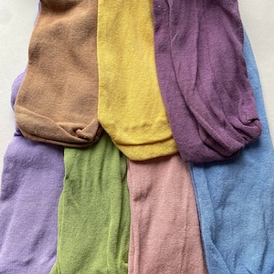 Adult Hand Dyed Silk Stockings and Garters Set 18th Century Colonial Historical Style