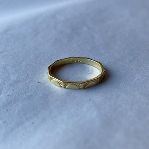 Historical Style Gold Plated Sterling Silver Delicate Sunrise Promise Stacking Ring