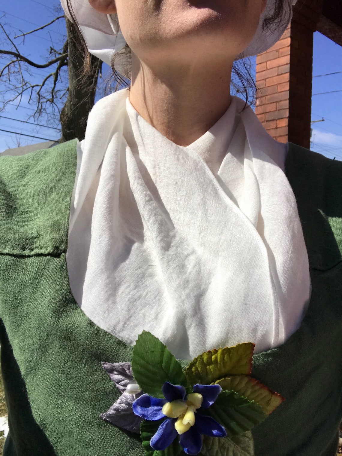 Fine White Linen Large Triangular Kerchief Fichu 18th Century Etsy