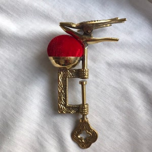 Brass Sewing Bird Hand Stitching Aide Antique Style