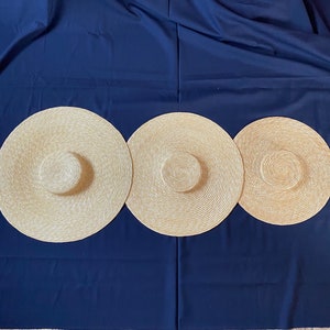 Fine Milan Braid Multiple Sizes Natural Straw Undecorated Bergère Sun Hat