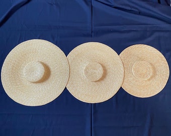 Fine Milan Braid Multiple Sizes Natural Straw Undecorated Bergère Sun Hat