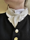 Fine White Linen Men's Historical Cravat Neck Wrap Stock Ascot 18th Century Style