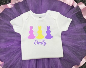 Toddler Girls Easter Outfit, Girls Easter Dress, Easter Shirt for Girls, Easter Bunny Shirt, Easter Tutu Set, Personalized Easter Shirt