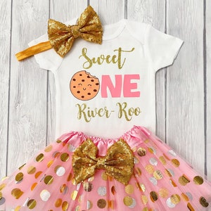 Cookie Birthday Outfit, Baby Girl 1st Birthday Outfit, Sweet One, First Birthday, Personalized 1st Birthday Tutu Outfit