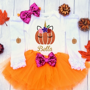 Girls Fall Clothing, Pumpkin Unicorn shirt, toddler girl fall outfit, Girls Thanksgiving Outfit, Girls Fall shirts, Pumpkin Patch shirts