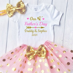 Our 1st fathers day outfit, 1st fathers day gift from baby girl,  1st fathers day outfit for baby girl, father&#39;s day fathers day gift