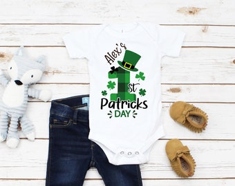 Boys 1st St. patrick's Day Bodysuit - First  patrick's Day Outfit Personalized With Name
