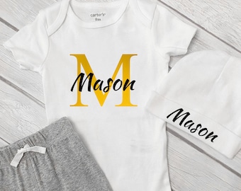 Personalized Baby Boy Outfit, Coming home outfit, boy coming home outfit, new born boy outfit, custom boy outfit, prince has arrived