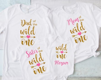 Wild One Matching Family Birthday Shirts Wild One Birthday Shirt Mom of the Wild One Dad of the Wild One Sister of the Wild One