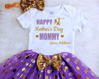 Mothers Day Outfit Baby Girl, 1st Mothers Day Outfit Personalized Mothers Day Gift, Happy Mothers Day, Mothers Day Bodysuit, Mother&#39;s Day