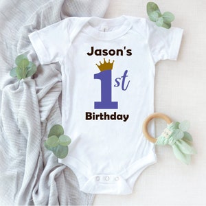1st Birthday Boy Outfit, First birthday boy bodysuit, 1st birthday outfit, birthday prince, 1st bday boys