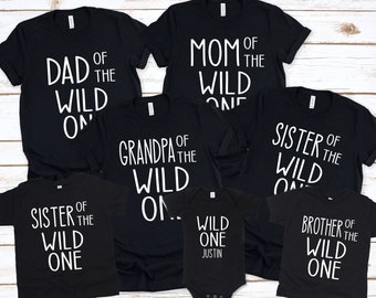 Wild One Matching Family Birthday Shirts, Boys Wild One Birthday Shirt Mom of the Wild One Dad of the Wild One Sister of the Wild One