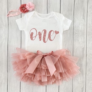 First Birthday Outfit, 1st birthday girl outfit, Cake Smash Outfit, 1st Birthday Outfit, Pink and Gold Birthday, First Birthday Photo Prop