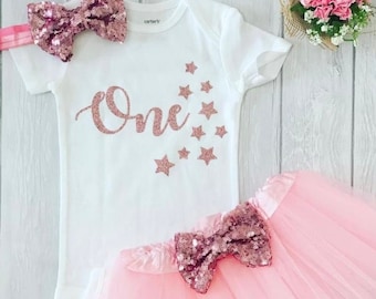 1st Birthday Girl Outfit, First birthday girl outfit , Star One, 1st birthday outfit, birthday princess, One year old