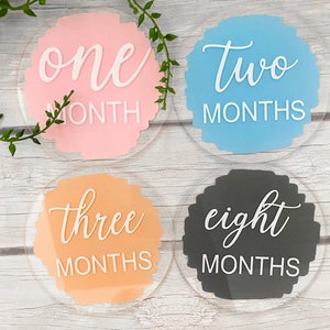 Acrylic Baby Monthly Milestone Discs, 12 Month Set + "hello World" Disc ...