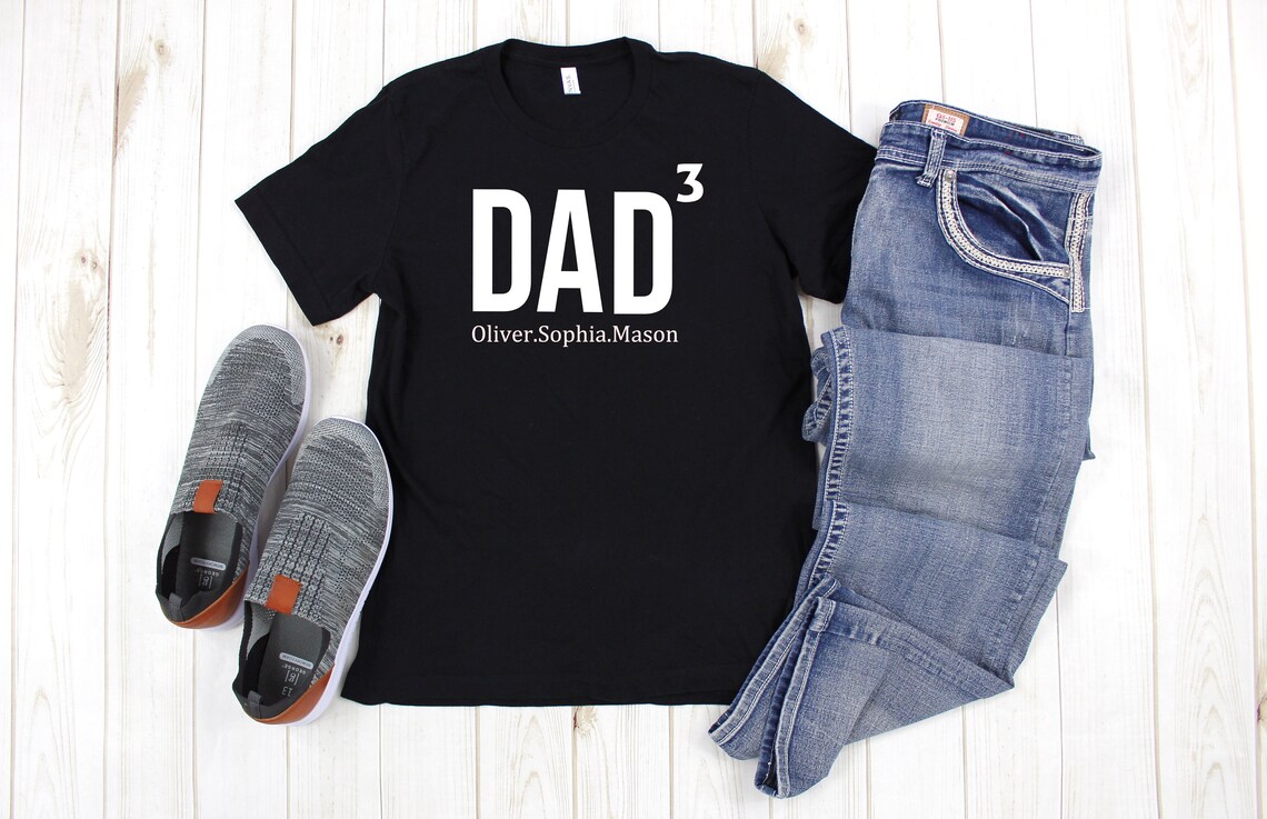 DAD Shirt With Kid's Names Personalized Dad Shirt Etsy UK