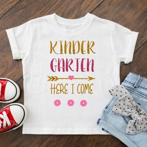 first day of kindergarten girls kindergarten shirt girls kindergarten here I come kindergarten outfit shirt girls back to school shirt