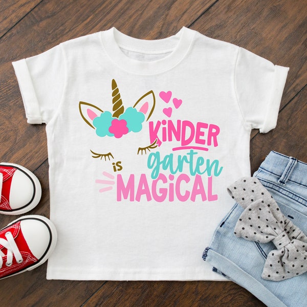 kindergarten shirt girl first day of kindergarten shirt kindergarten outfit shirt girls back to school shirt unicorn shirt