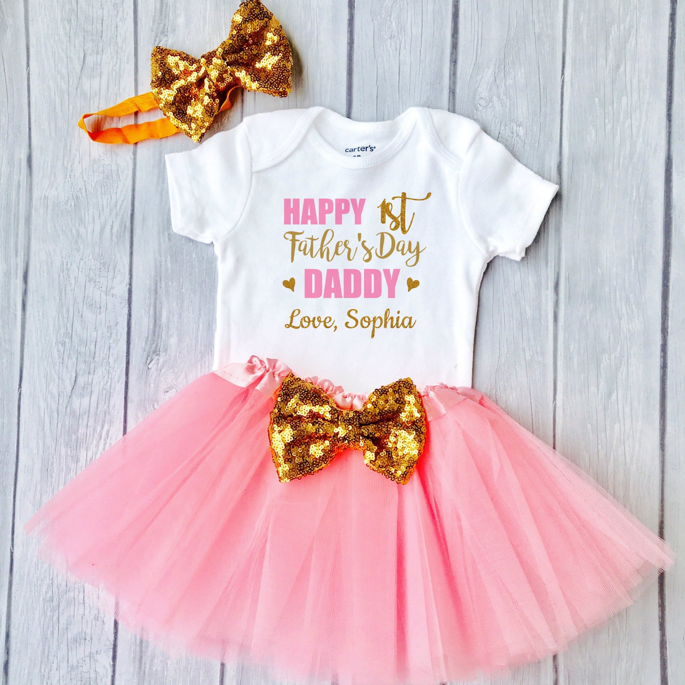 Daddy's Little Princess 1st Fathers Day Outfit Baby Girl Father's Day Gift Newborn  Baby Girl Summer Suits Daddys Princess 