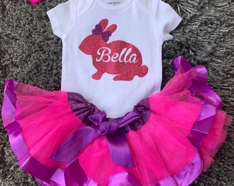 Toddler Girls Easter Outfit 1st Easter Outfit Easter Bunny outfit Easter bodysuit Girl's Easter Bunny shirt Personalized Easter Shirt