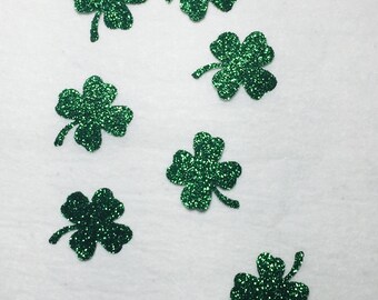 DIY Glitter Shamrock Iron On Appliques Green Glitter Clovers 1" St Patrick's Day Shamrock DIY Green For Clothes Accessories Iron On Patch