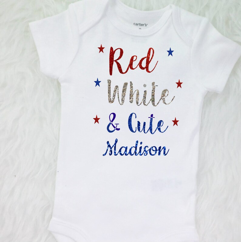 Baby Girl 4th Of July Outfit , Red White and Cute, 1st Fourth of July Girl, Baby Girls Clothing Set, First Fourth of July Outfit bild 8