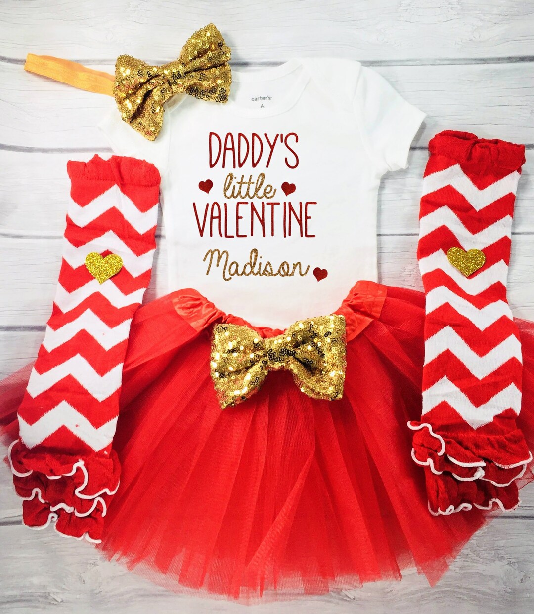 Daddy's Little Valentine Valentines Outfit Baby Girl 1st Etsy