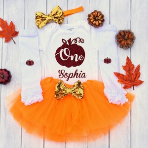 Fall First Birthday Outfit,  Pumpkin 1st Birthday Outfit Girl, First Birthday Outfit , Pumpkin  is One ( PBD)