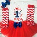 Girls 1st 4th of July First 4th of July outfit baby girls red white and blue tutu outfit girls first 4th of july dress 
