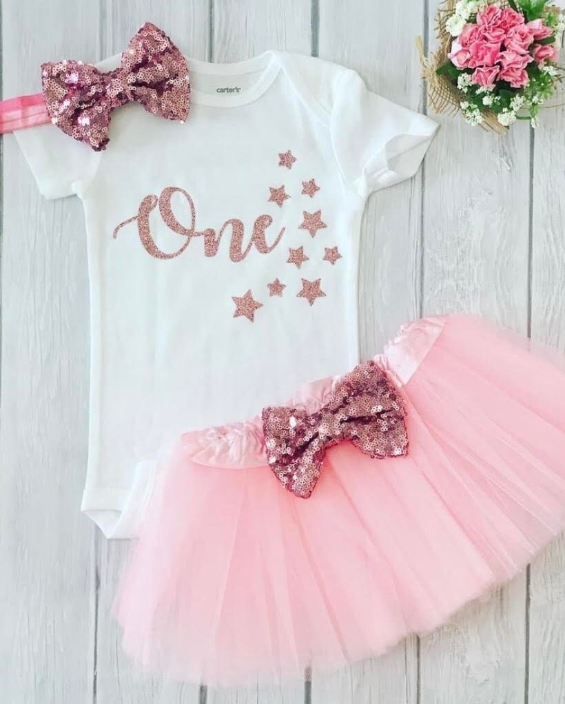twinkle twinkle little star birthday dress Twinkle Twinkle little star tutu set-Twinkle Twinkle little star outfi –  Pink Toes & Hair Bows main image 1