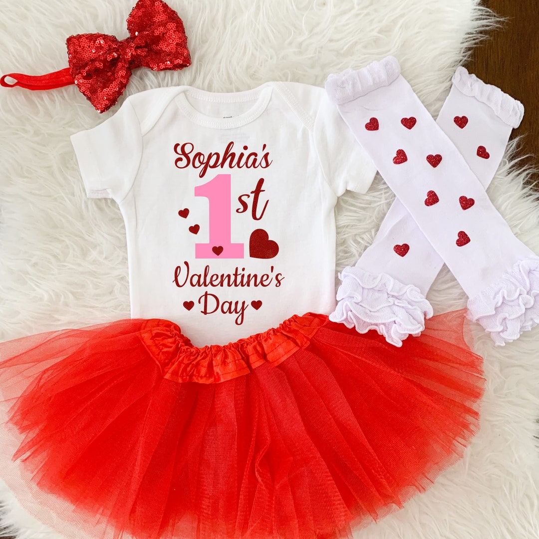 Baby girl 1st valentine's day outfit deals