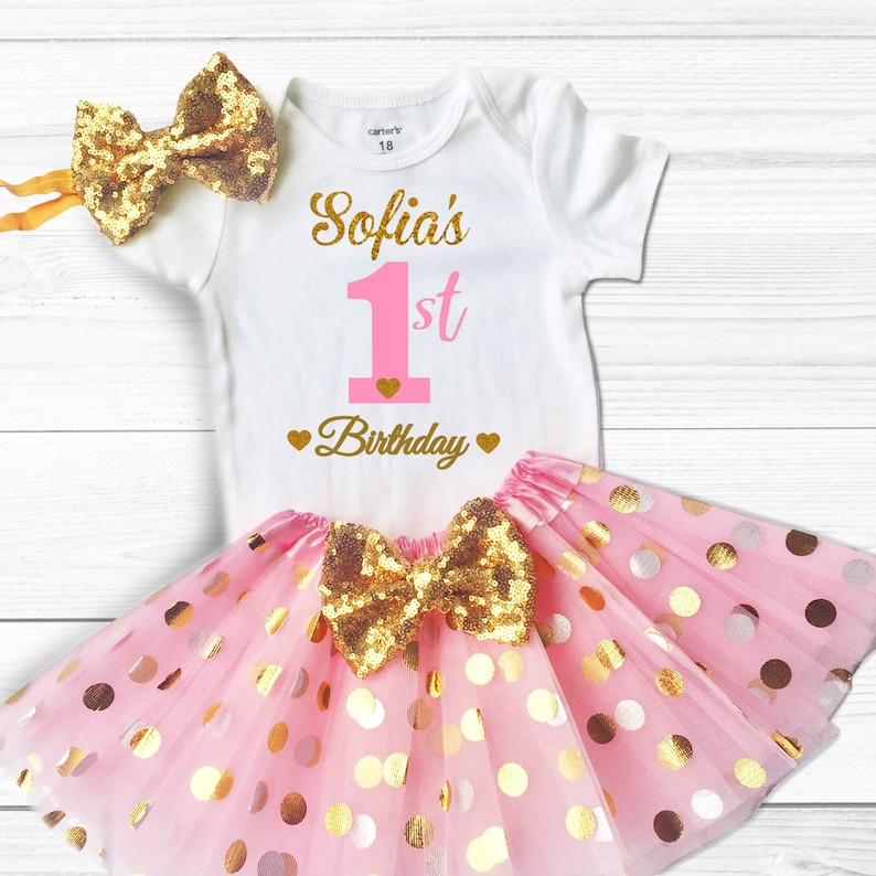 First Birthday Outfit Personalized 1st Birthday Outfit Pink | Etsy