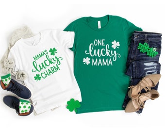One Lucky Mama Shirt, One lucky charm , Mommy and Me Matching St. Patrick's Day Shirt for Women, Lucky Charm, Matching Family Shirts