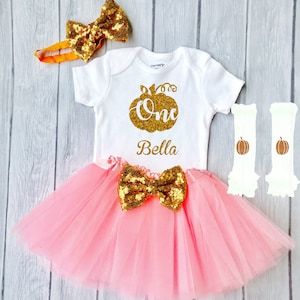 Pumpkin  is One , Fall First Birthday Outfit,  Pumpkin 1st Birthday Outfit Girl, First Birthday Outfit  Personalized  ( PBD)