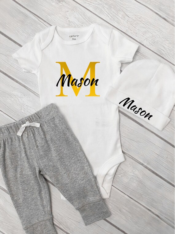 Personalized Baby Boy Outfit Coming Home Outfit Boy Coming Etsy