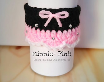 Minnie coffee cup cozy, cup cozy, crochet cup cozy disney cup cozy, tumbler cozy, coffee cozy, mug cozy,cup cozy, cup wrap, mug wrap cozy