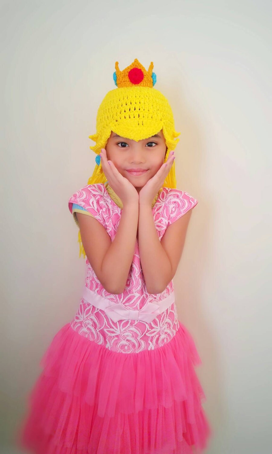 Princess Peach Crochet Wig Hat Princess 