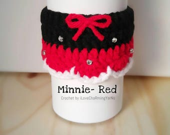 Minnie coffee cup cozy, cup cozy, crochet cup cozy disney cup cozy, tumbler cozy, coffee cozy, mug cozy,cup cozy, cup wrap, mug wrap cozy