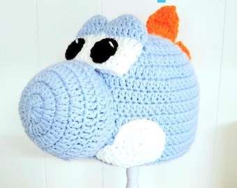 Disfraz de Yoshi, gorro de dinosaurio de Nintendo, gorros de Nintendo, Yoshi de crochet, gorro de Yoshi, gorra de Nintendo, Nintendo de crochet, gorro de personaje de crochet, Yoshi