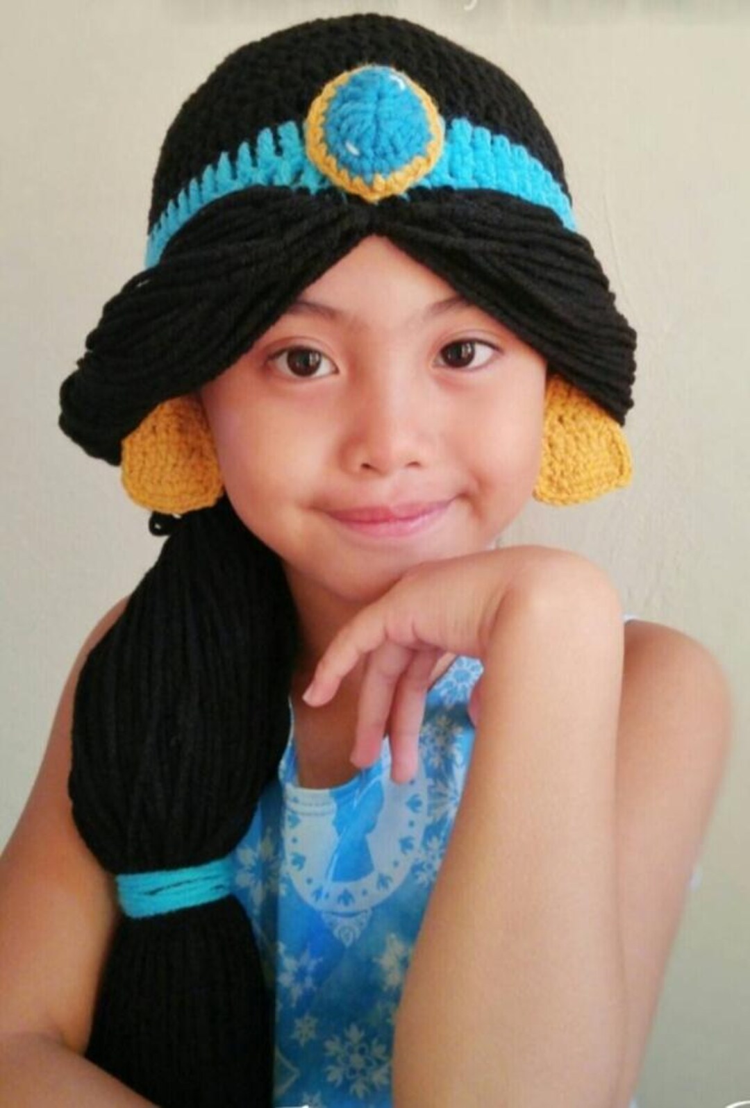 Princess Jasmine Wig Crochet Hat,disney Princess Crochet Hat,baby Disney  Hat,jasmine Disney Costume,crochet Character Hat,babies to Adult UK
