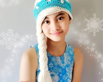 Elsa braid,elsa frozen hat,disney crochet hat,crochet elsa frozen wig hat,frozen elsa hat,frozen crochet hat,princess crochet hat,elsa wig