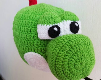 Yoshi costume nintendo dinosaur crochet hat,nintendo hats,crochet yoshi,yoshi hat,nintendo cap, crochet nintendo,crochet character hat,yoshi