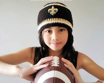 Saint football hat, saint hat, football hat, football crochet hat, saint, saint crochet hat, football beanie, saint beanie, saint football