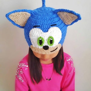 Sonic Hat sonic Crochet Hat Sonic the Hedgehog Crochet Character Hat